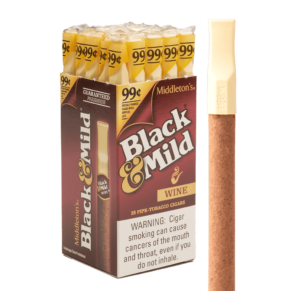 Black & Mild Cigars Wine 25ct Upright 5x30 Natural hộp 25