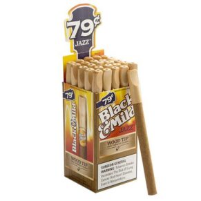 Black & Mild Cigars Wood Tip Jazz 5x30 Natural Upright gói 25