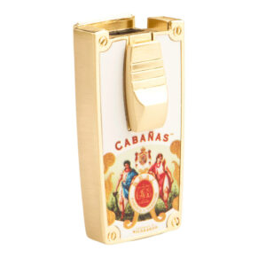 Cigar Lighters Cabanas White & Gold Double Torch Lighter