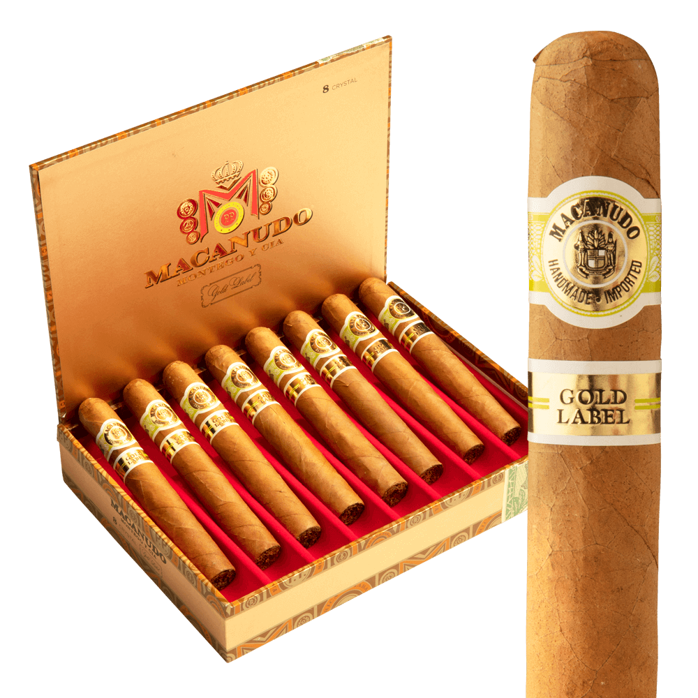 Macanudo Gold Label Crystal 5.5x50 Natural hộp 8 Glass Tubes