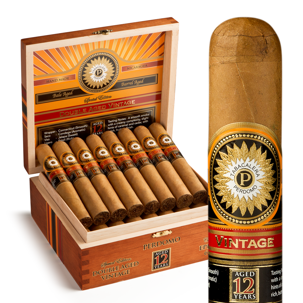 Perdomo Double Aged 12 Year Vintage Connecticut Gordo Extra 6.5x60 EMS hộp 24