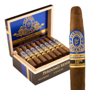 Perdomo Reserve 10th Anniversary Box Pressed Maduro Figurado 4.75x56 Maduro hộp 25