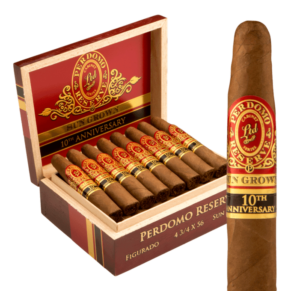 Perdomo Reserve 10th Anniversary Box Pressed Sun Grown Figurado 4.75x56 EMS hộp 25