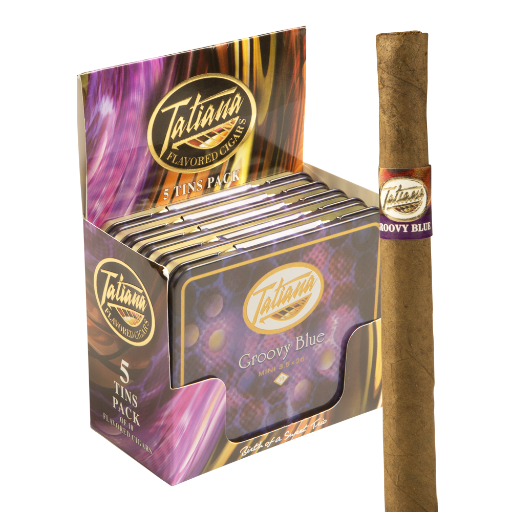 Tatiana Mini Tins Groovy Blue 3.5x26 EMS 5 hộp thiếc 10 50 điếu