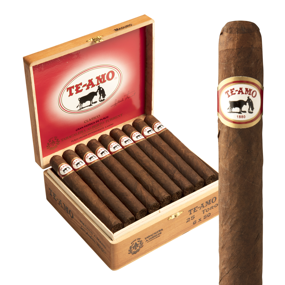 Te-Amo Toro 6x50 Maduro hộp gỗ tuyết tùng 25
